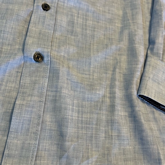 XL NEW  Con.Struct Men Slim Fit 4 Way Stretch Blue Button Down Slim Fit Long Sle - Picture 9 of 10